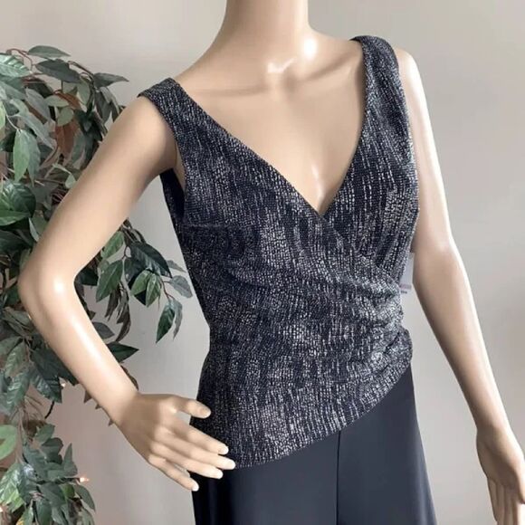 Anne Klein Black/Silver Jumpsuit in Size 14 - Picture 4 of 6
